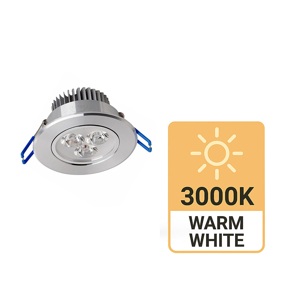 Faretto Spot 3W – 3LED ad incasso orientabile - ambraled
