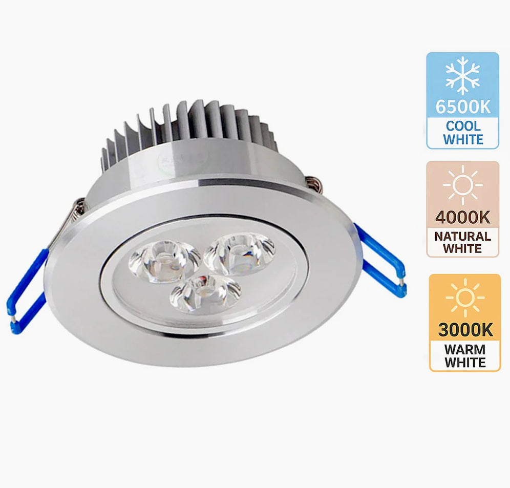 Faretto Spot 3W – 3LED ad incasso orientabile - ambraled