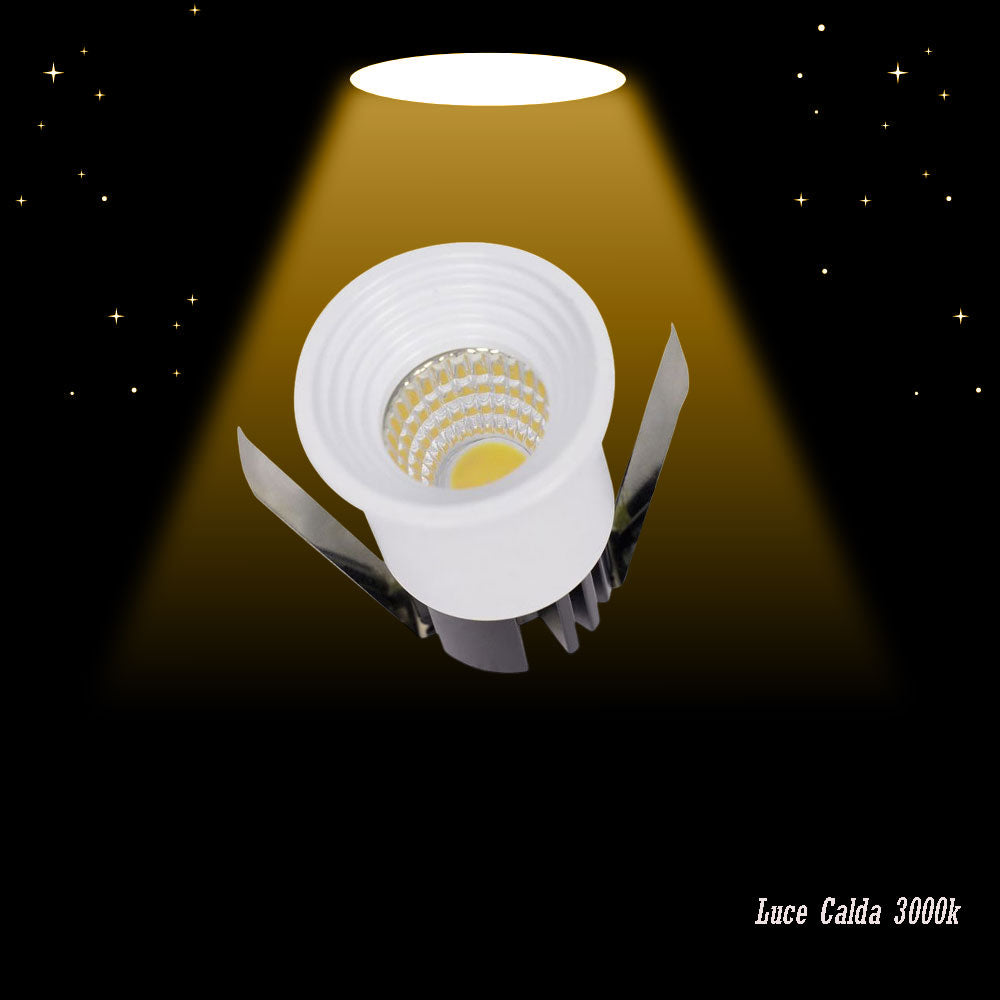 Faretto LED incasso 3W – 3000K/4000K/6500K bianco tondo - ambraled