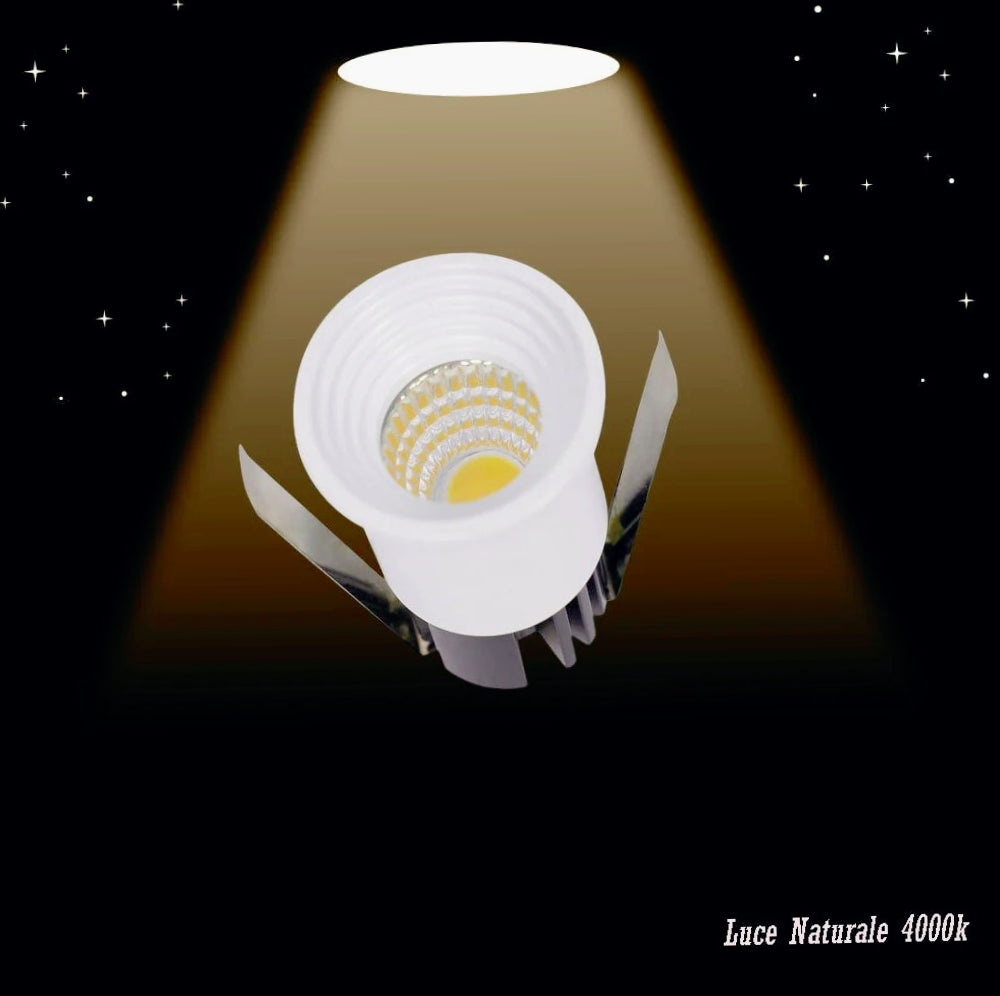 Faretto LED incasso 3W – 3000K/4000K/6500K bianco tondo - ambraled