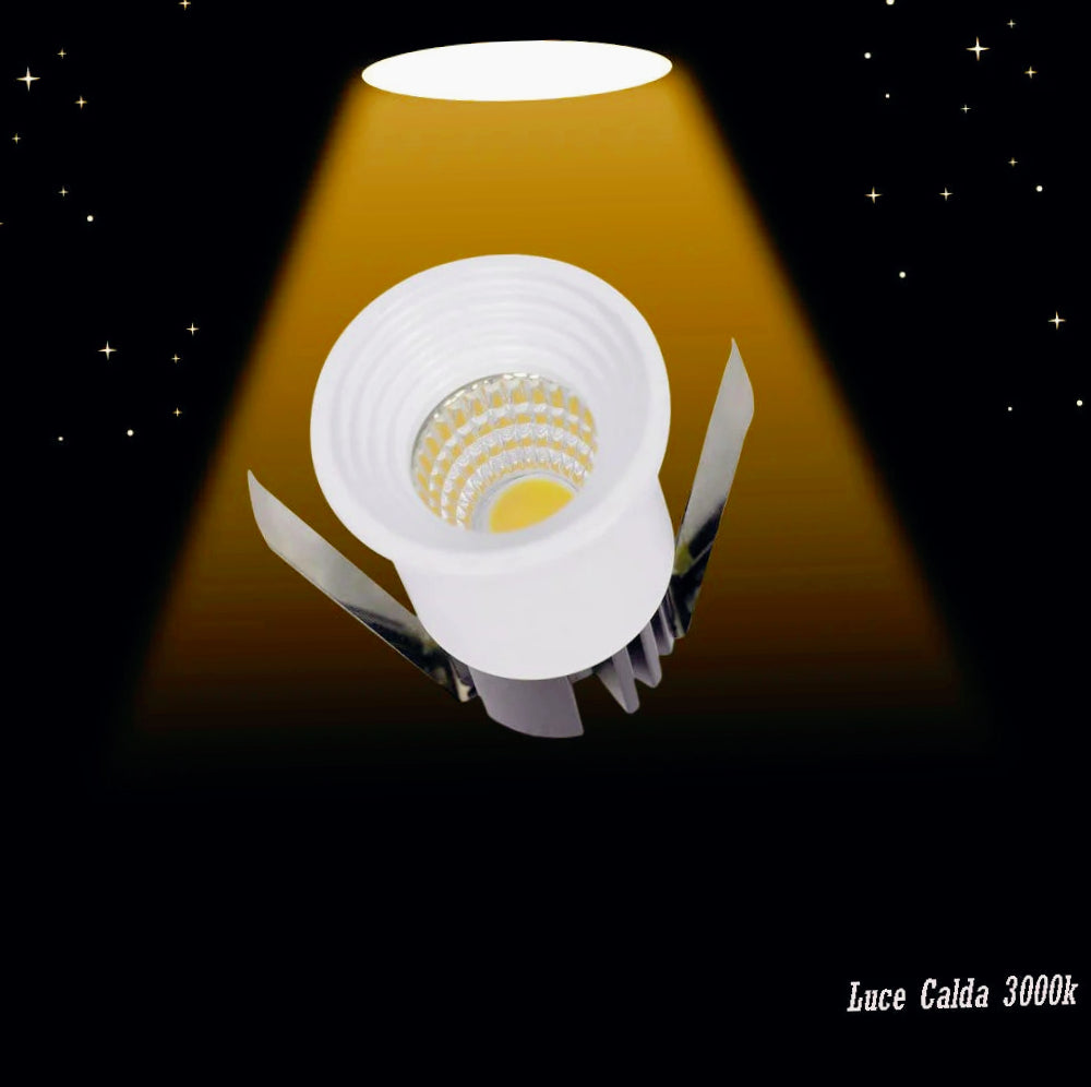 Faretto LED incasso 3W – 3000K/4000K/6500K bianco tondo - ambraled