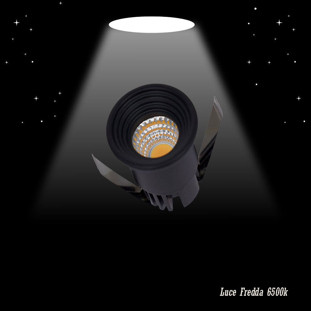 Faretto LED incasso 3W – 3000K/4000K/6500K nero tondo - ambraled