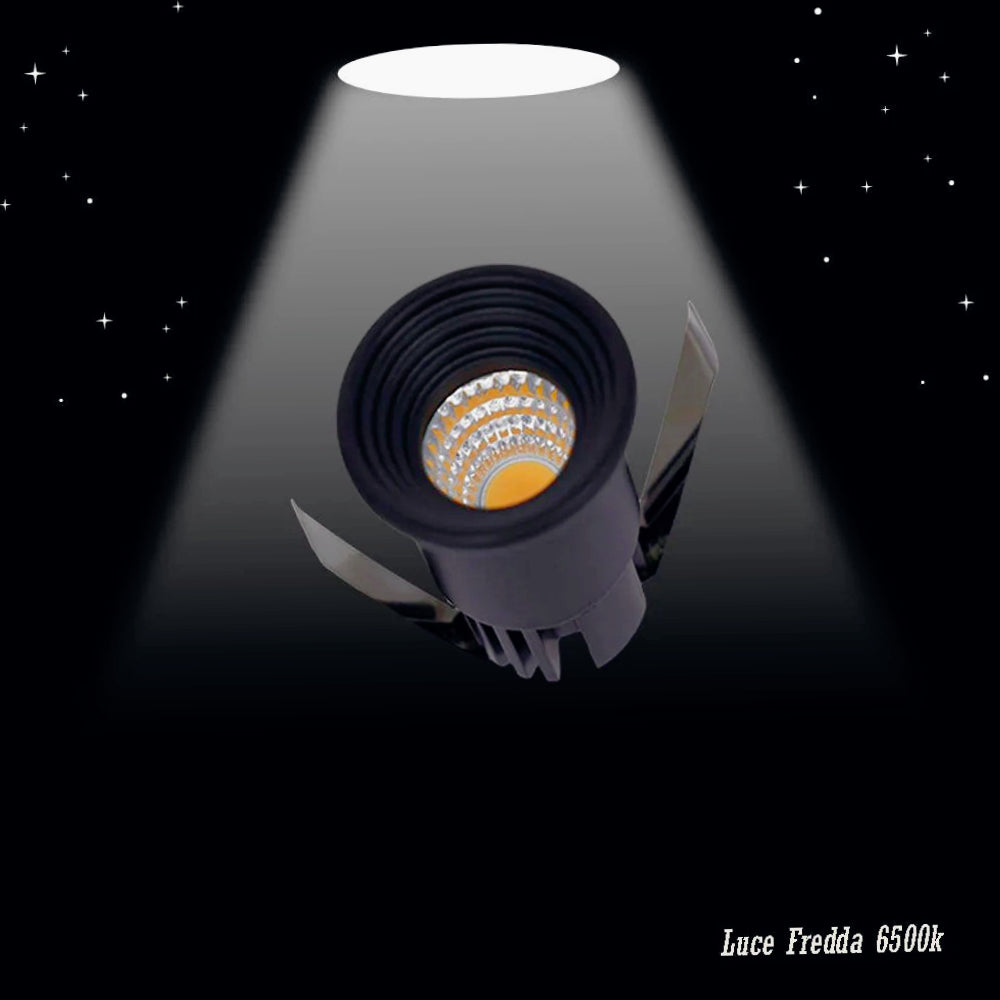 Faretto LED incasso 3W – 3000K/4000K/6500K nero tondo - ambraled