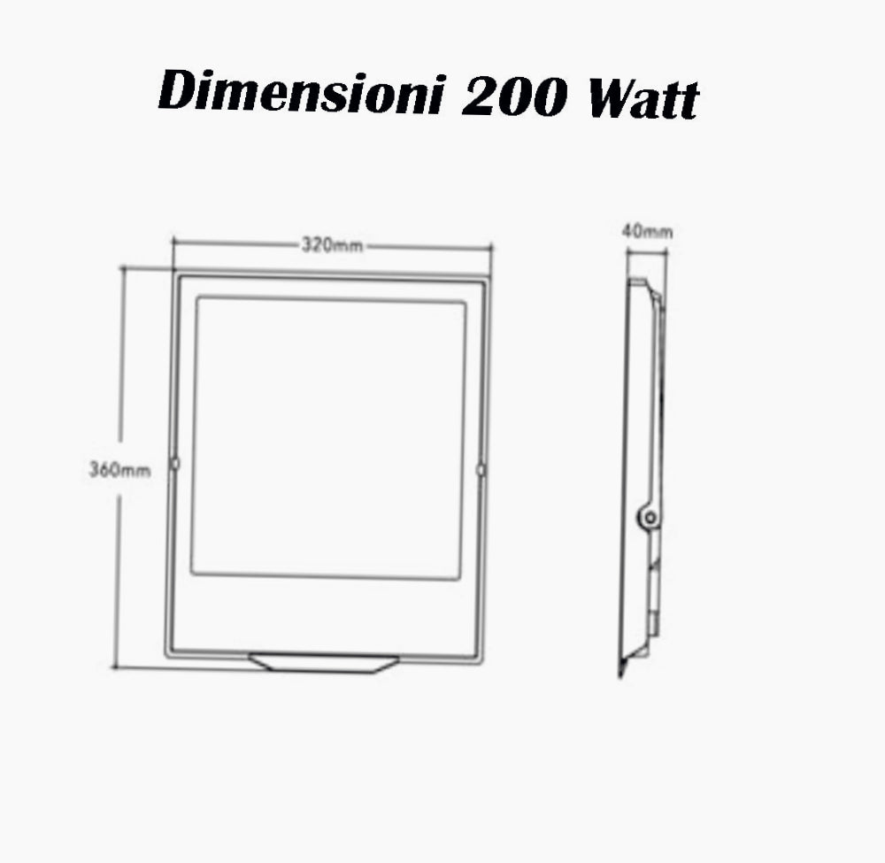Faro LED esterno nero 30/50/100/200W – CCT IP66 - ambraled