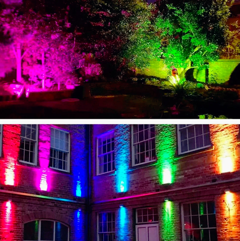 Faro solare LED 30W – RGB telecomando crepuscolare IP65 - ambraled