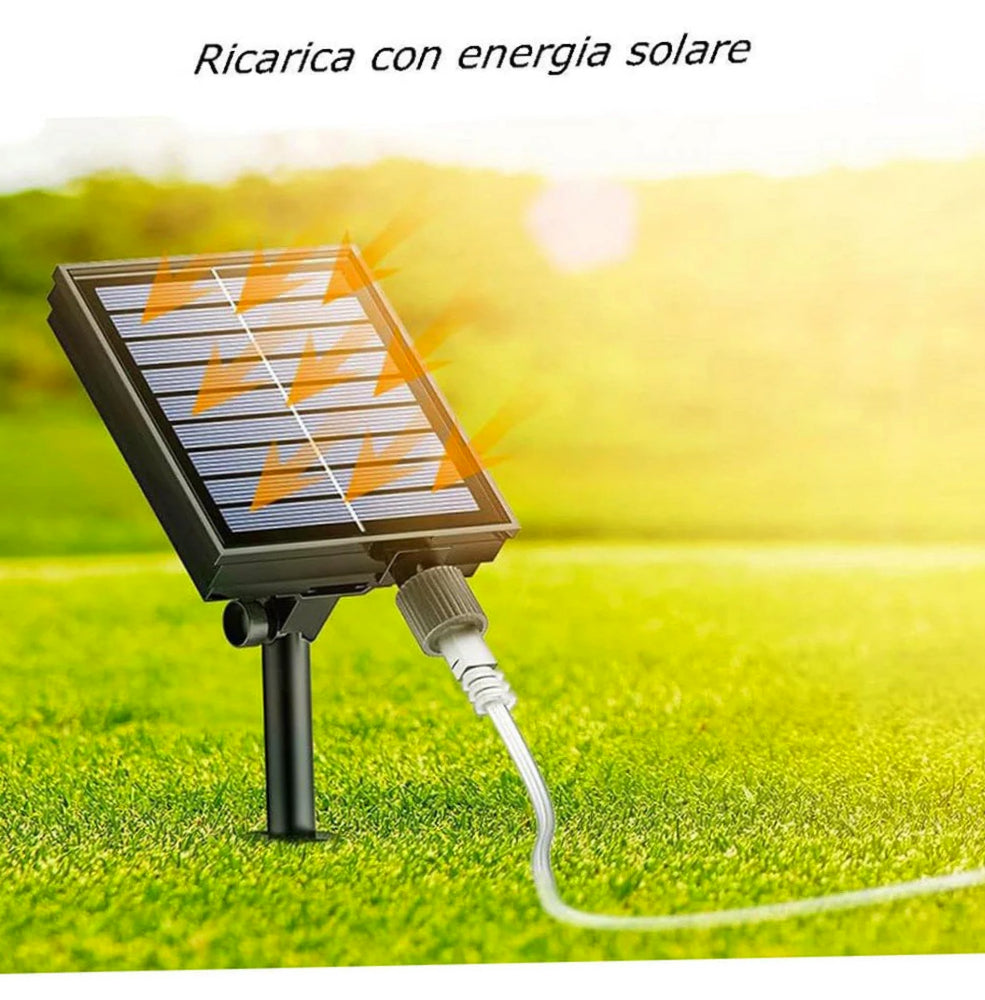 Filo LED 10M 100 luci – solare con picchetto e colori luce - ambraled