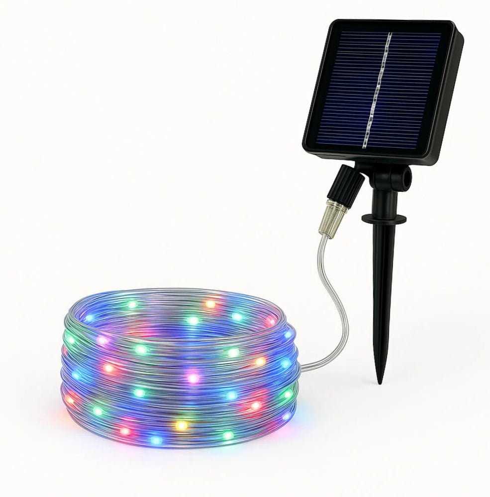 Filo LED 10M 100 luci – solare con picchetto e colori luce - ambraled