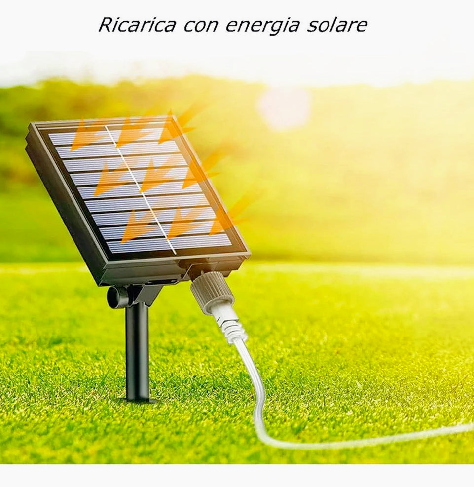 Filo LED 30M 300 luci – solare con picchetto e colori luce - ambraled