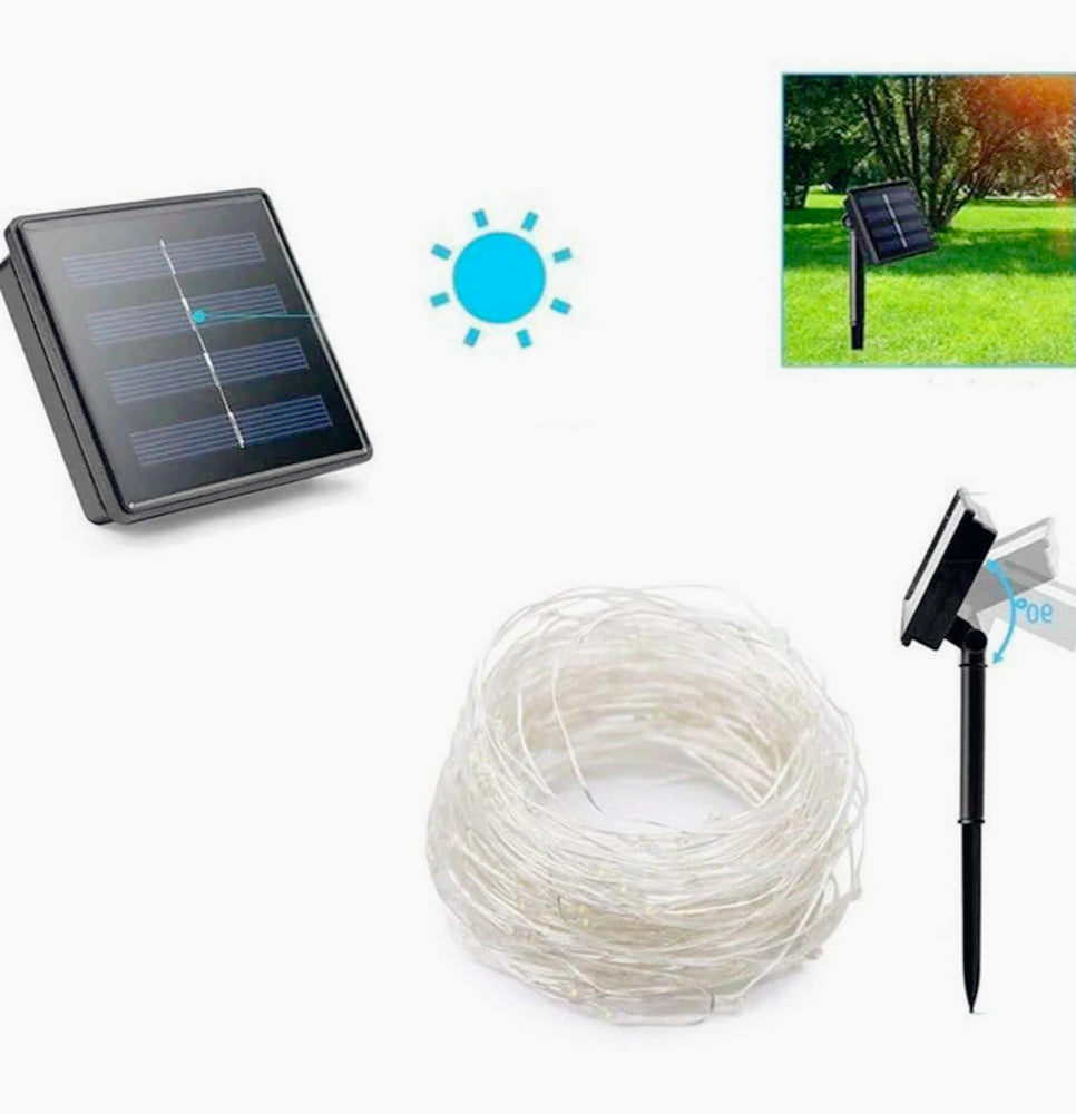 Filo LED 30M 300 luci – solare con picchetto e colori luce - ambraled