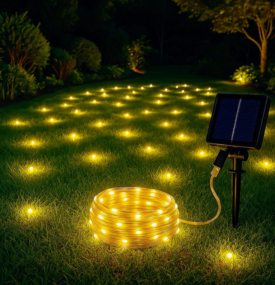 Filo LED 30M 300 luci – solare con picchetto e colori luce - ambraled