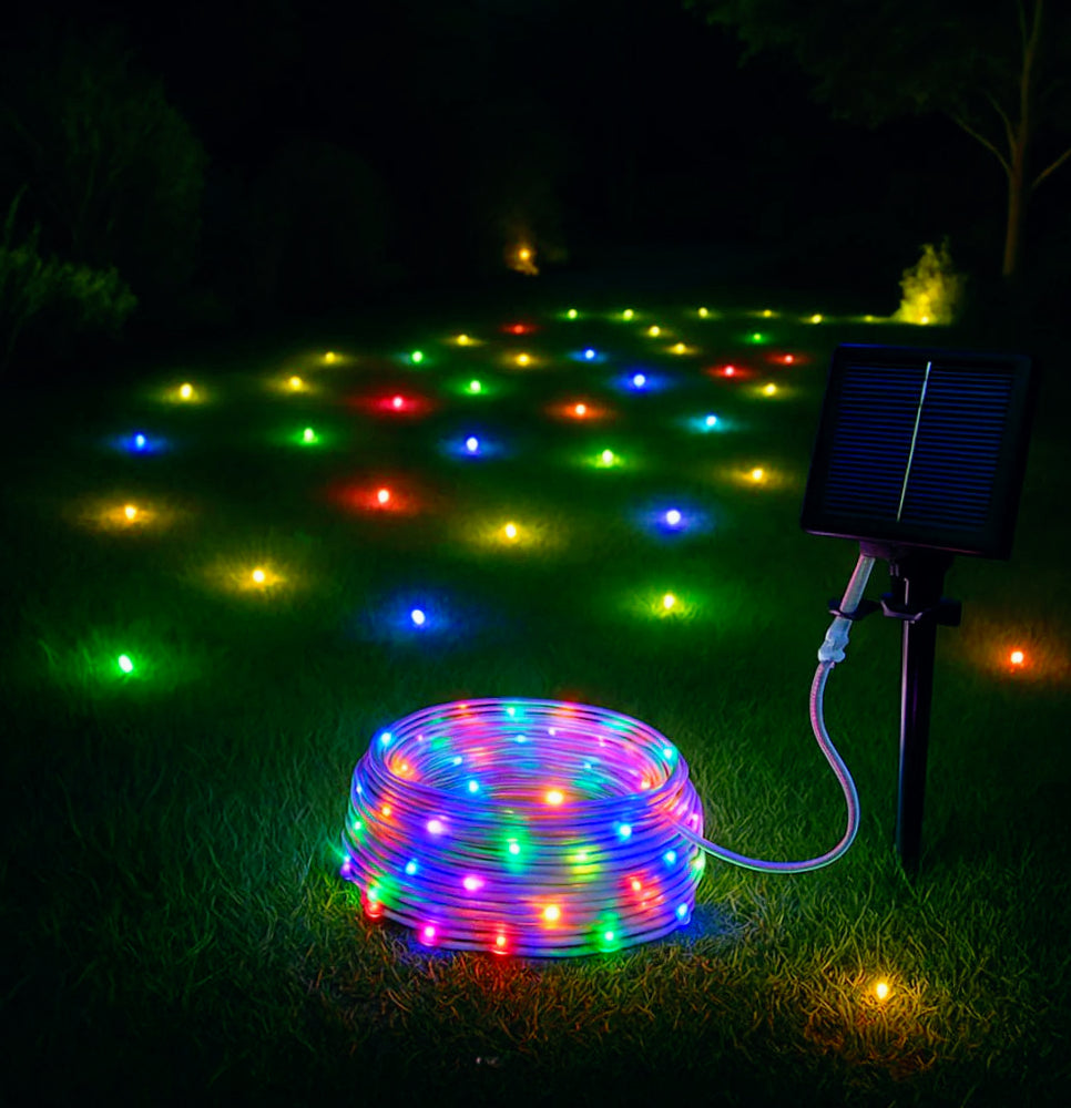 Filo LED 30M 300 luci – solare con picchetto e colori luce - ambraled
