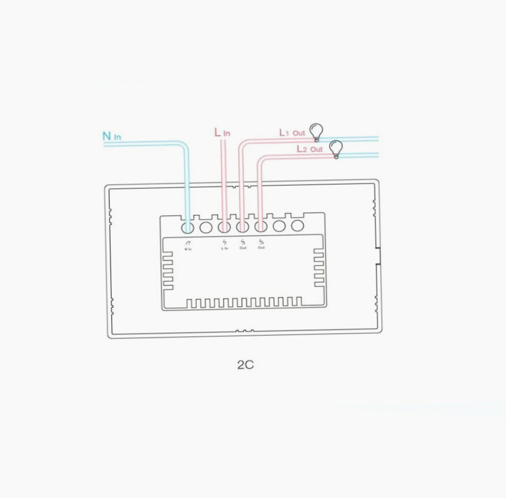 Interruttore smart 2 canali – WiFi touch e controllo remoto - ambraled