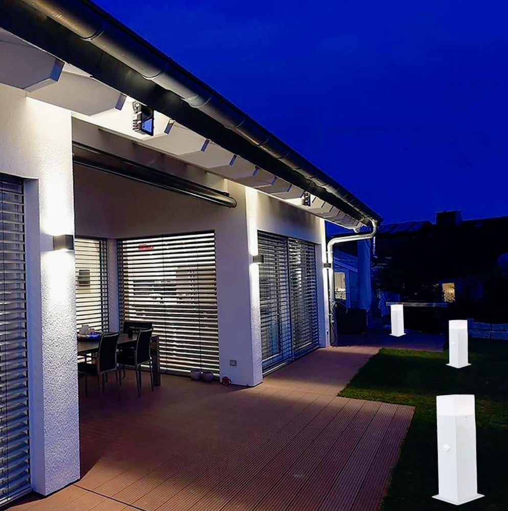 Lampione giardino alluminio – E27 sensore movimento IP44 - ambraled