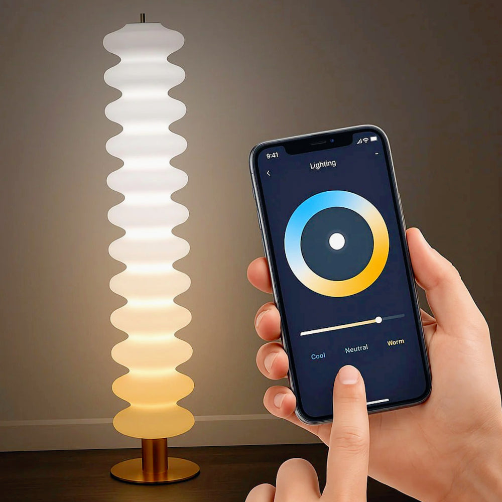 Lampada LED da terra 43W – Decorativa con CCT, telecomando e App - ambraled