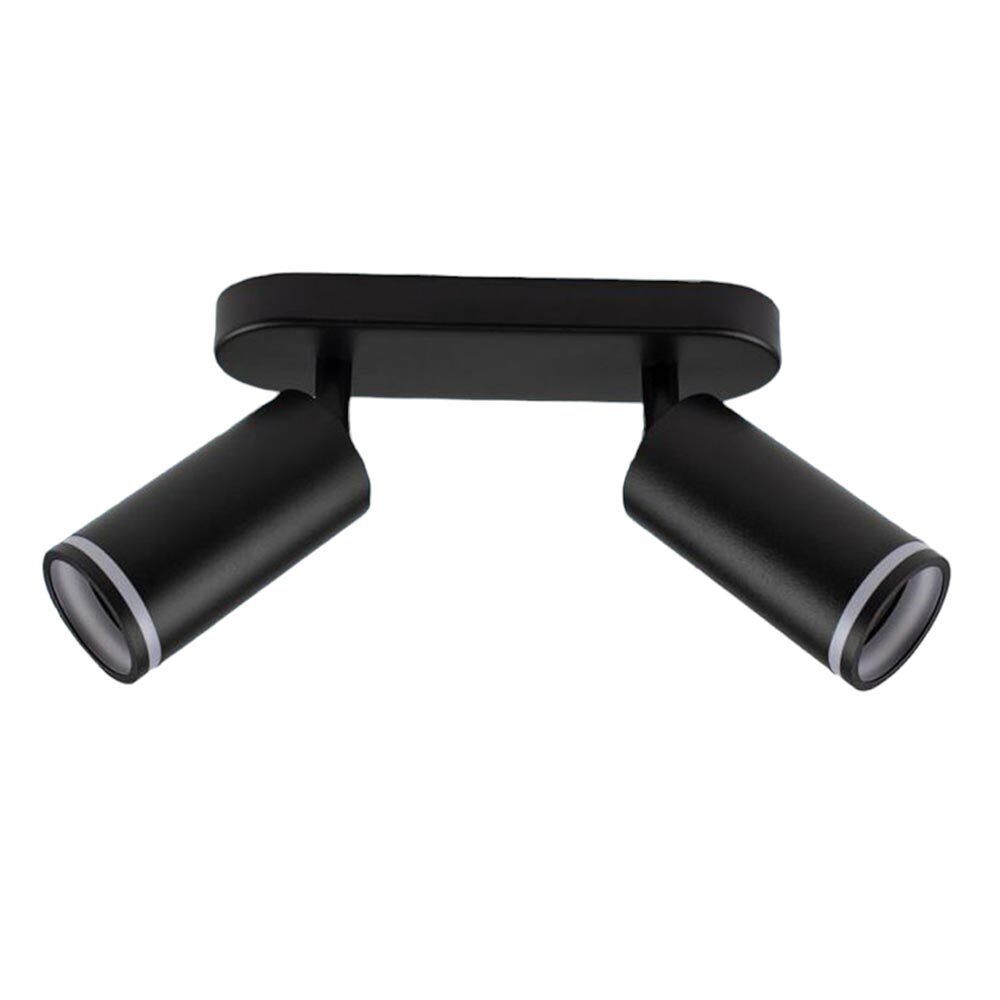 Plafoniera orientabile a 2 diffusori GU10 (installazione su soffitto o parete) - ambraled