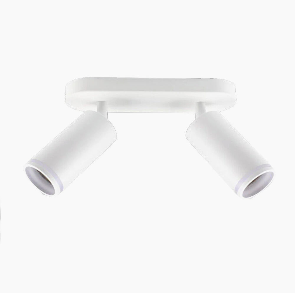 Plafoniera orientabile a 2 diffusori GU10 (installazione su soffitto o parete) - ambraled