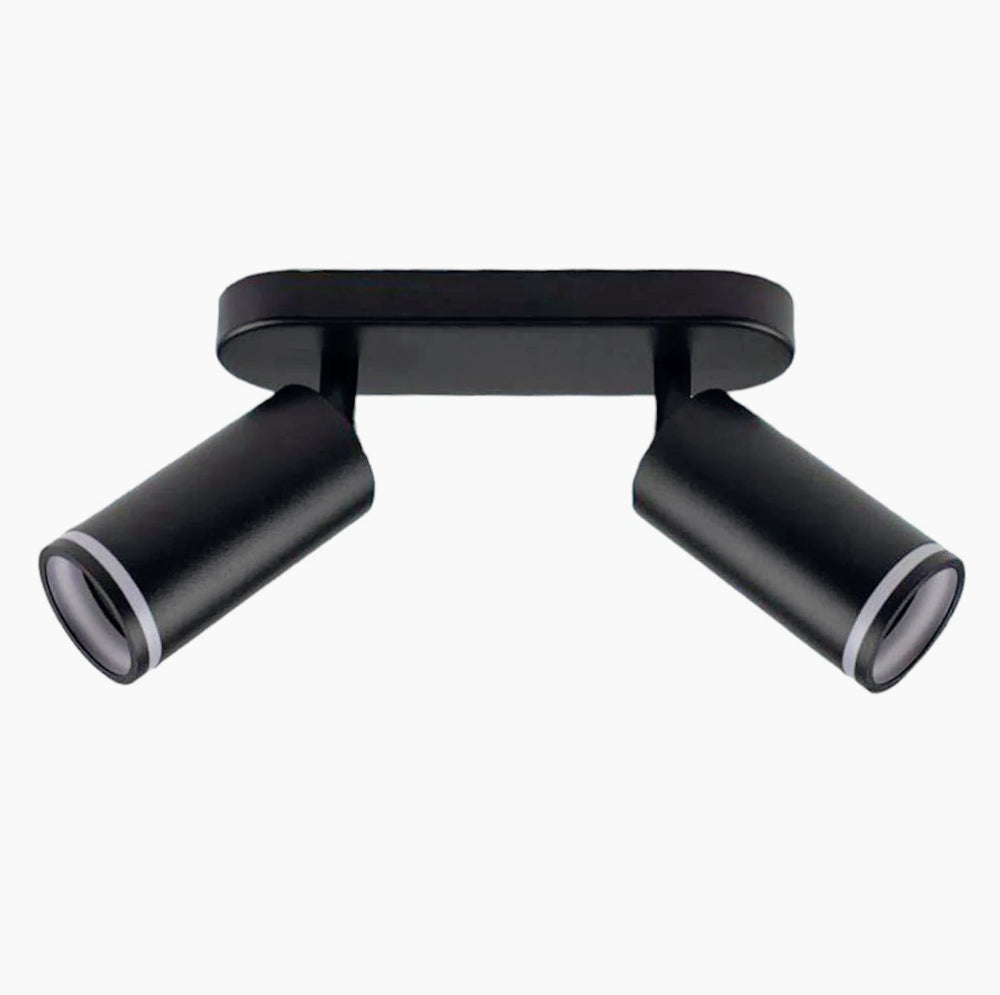 Plafoniera orientabile a 2 diffusori GU10 (installazione su soffitto o parete) - ambraled