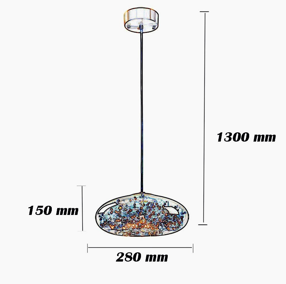 Lampadario a LED in vetro – 10W, a cupola, effetto cielo stellato - ambraled