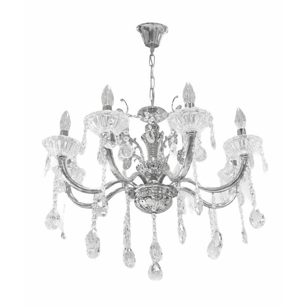 Lampadario retrò a candelabro – 6 bracci con portalampade E14 - ambraled