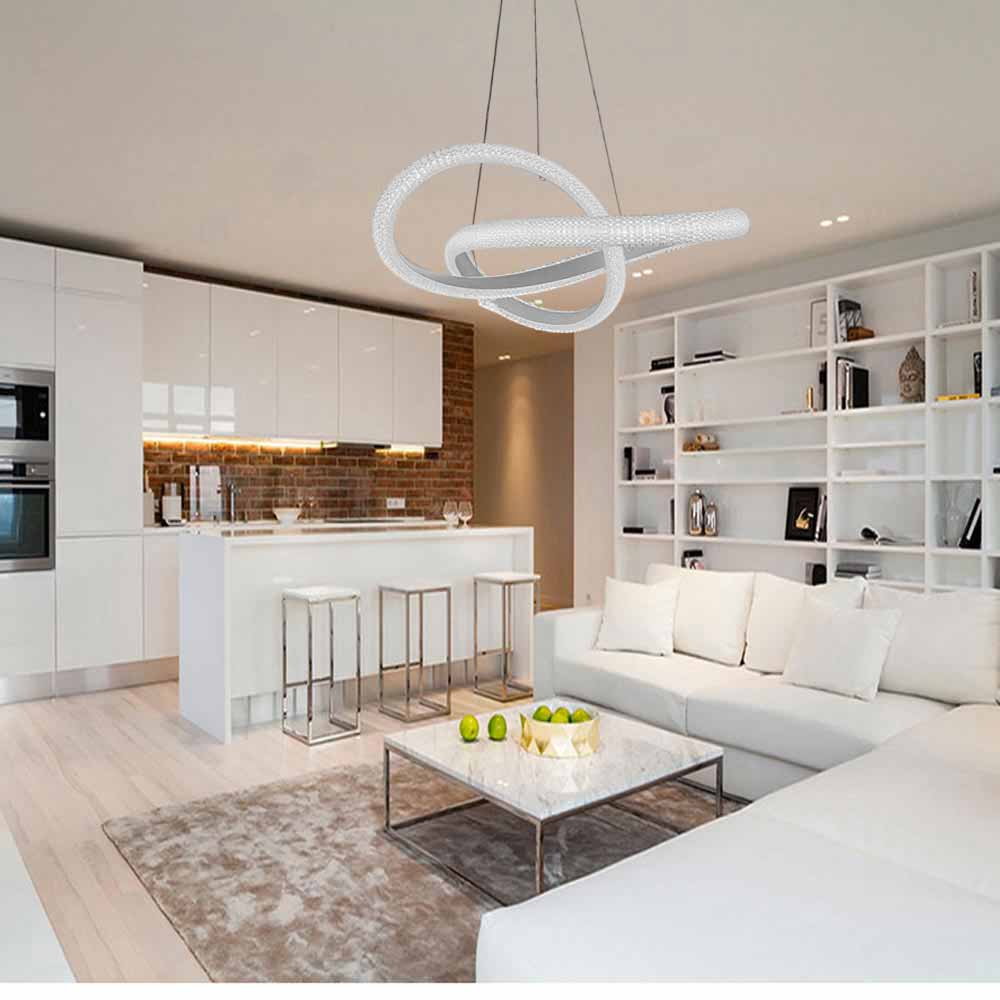 Lampadario LED con cristalli intrecciati 40W – Luce regolabile 6500K / 4000K / 3000K - ambraled