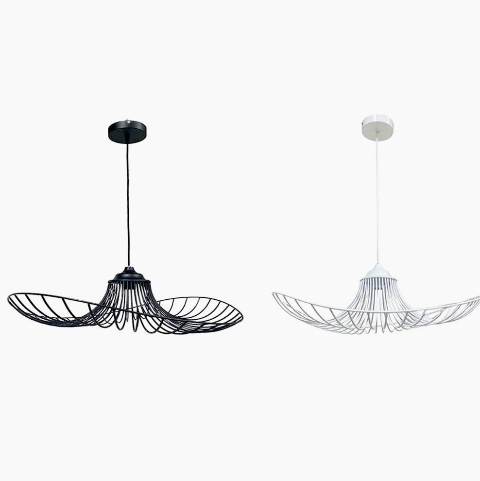 Lampadario a cappello con paralume in metallo – Attacco E27, lampada decorativa - ambraled