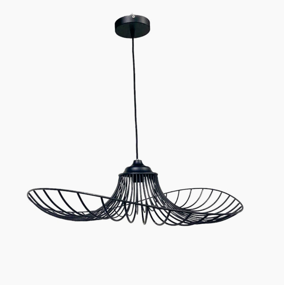 Lampadario a cappello con paralume in metallo – Attacco E27, lampada decorativa - ambraled