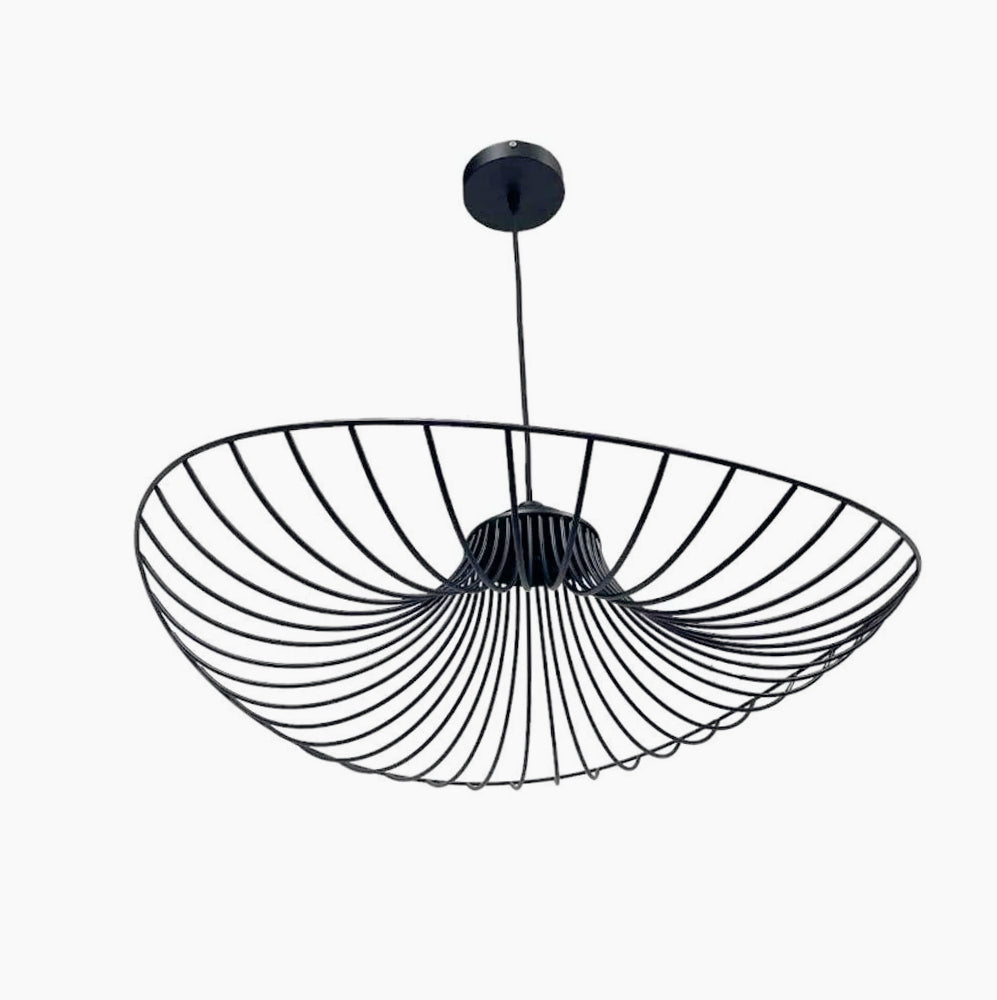 Lampadario a cappello con paralume in metallo – Attacco E27, lampada decorativa - ambraled