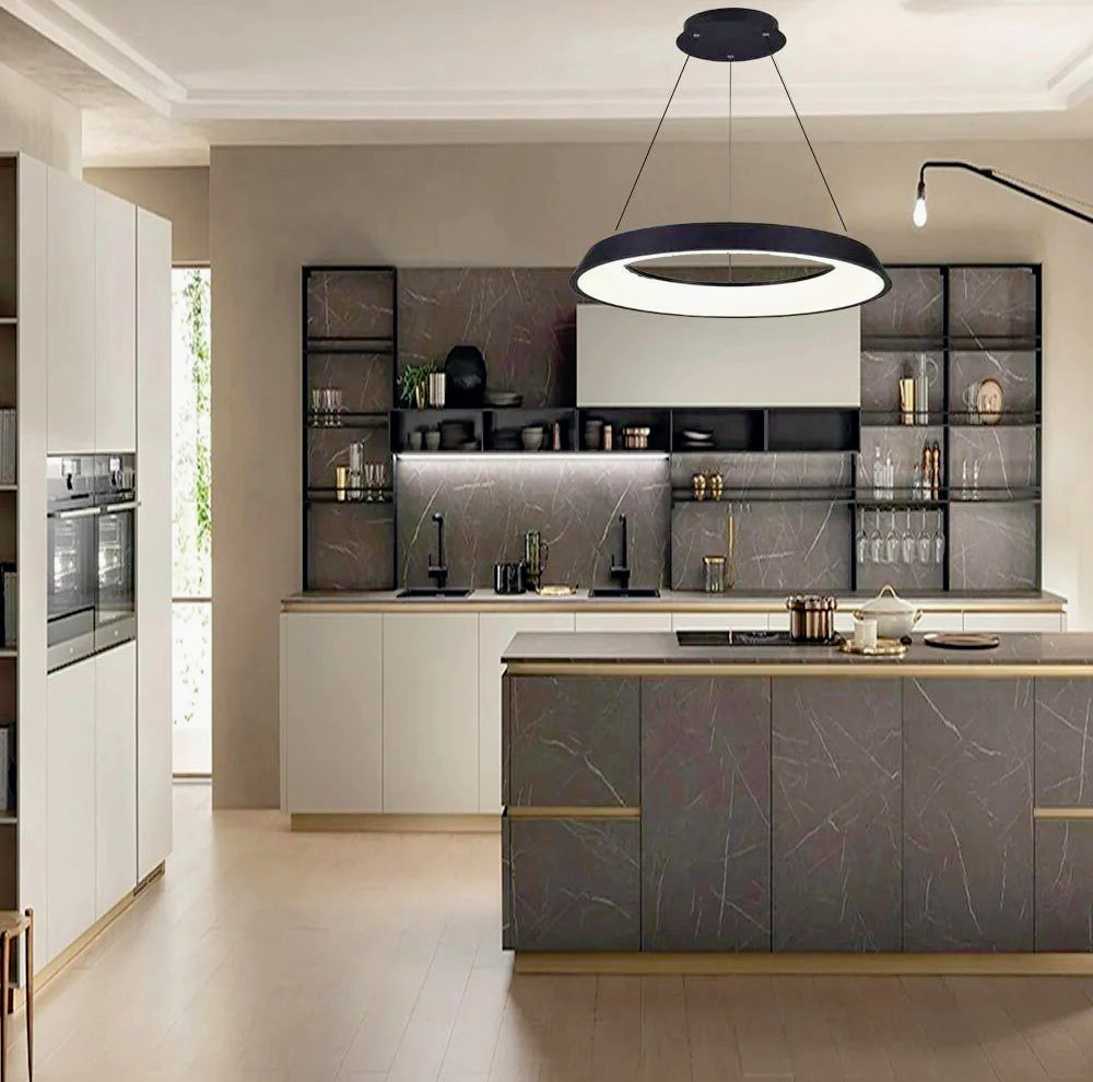 Lampadario a LED 43W – Tre colorazioni di luce, design ultra moderno - ambraled