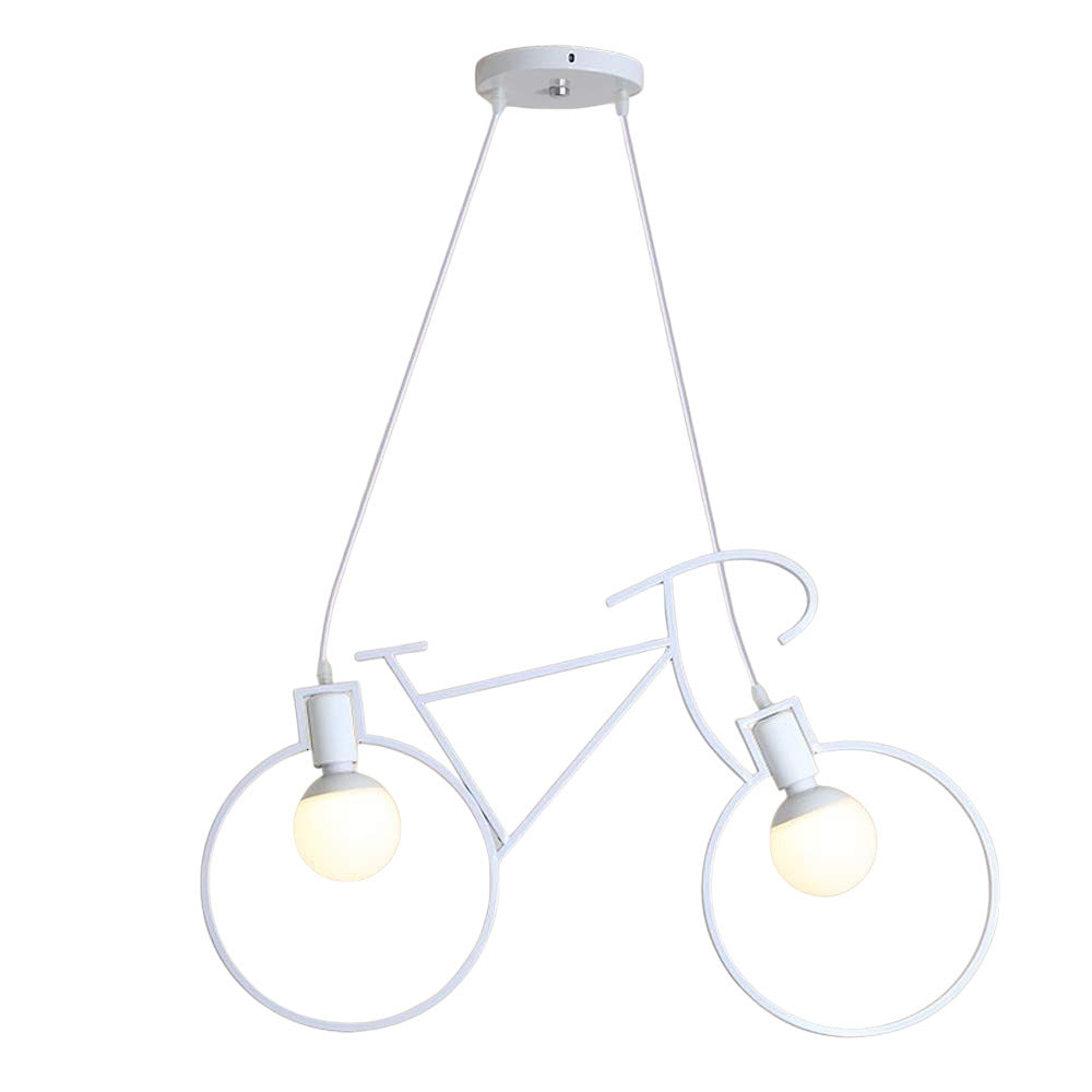 Lampadario a sospensione a forma di bicicletta – Da soffitto, 2 attacchi E27 - ambraled