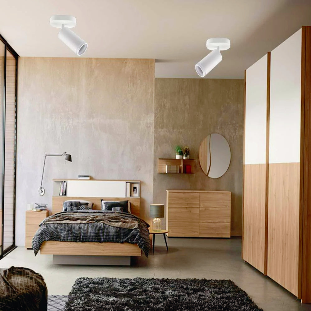 Plafoniera orientabile a 1 diffusore GU10 (installazione su soffitto o parete) - ambraled