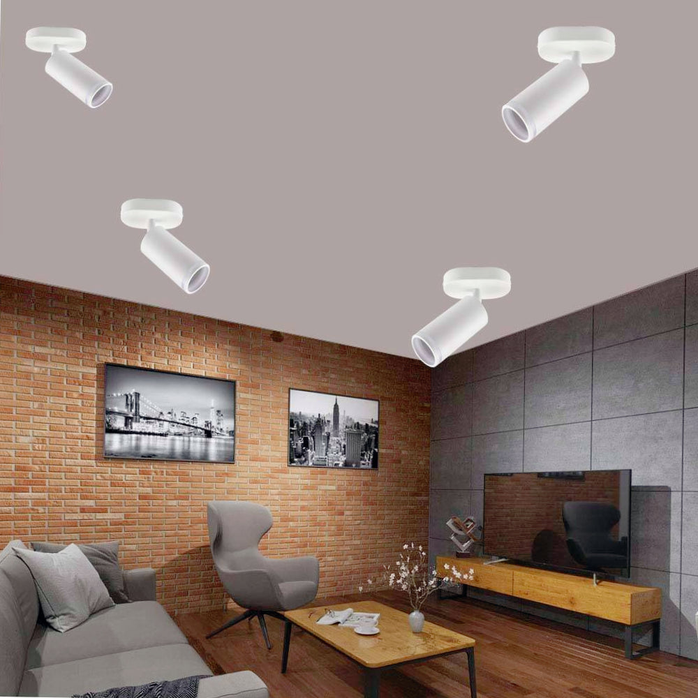 Plafoniera orientabile a 1 diffusore GU10 (installazione su soffitto o parete) - ambraled