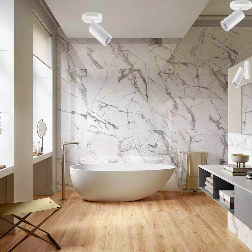 Plafoniera orientabile a 1 diffusore GU10 (installazione su soffitto o parete) - ambraled
