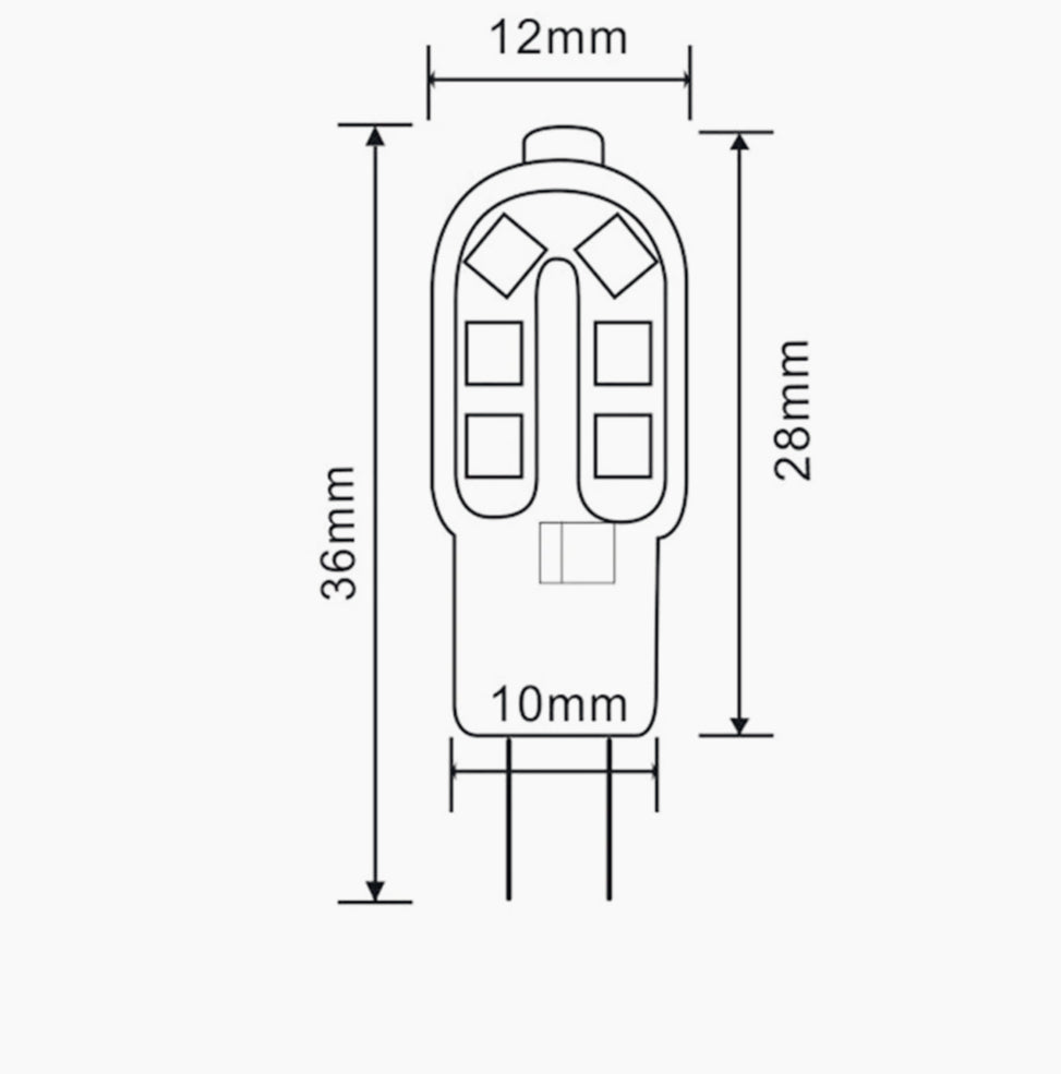 Lampadina LED 2W G4 12V – Attacco G4, copertura opaca - ambraled