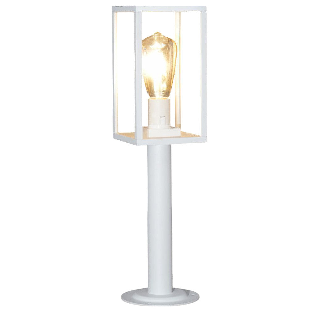 Lampione giardino 48cm – Bianco/Nero E27 IP44 vialetti - ambraled