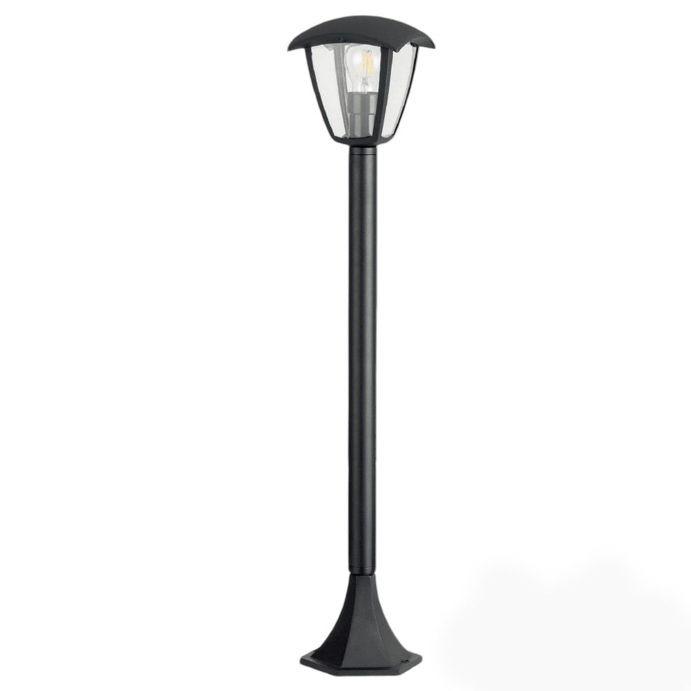 Lampione giardino 86 cm lanterna con attacco E27 grigio e bianco IP44 - ambraled