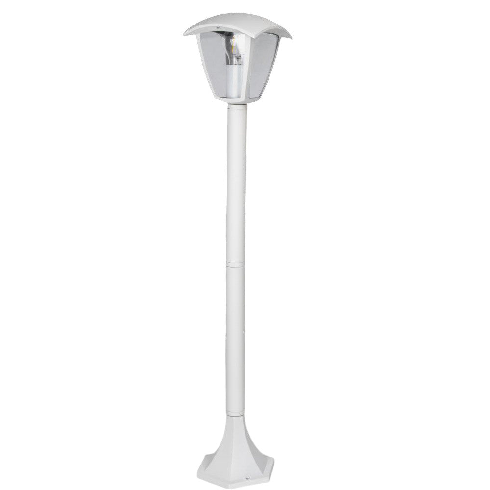 Lampione giardino 86 cm lanterna con attacco E27 grigio e bianco IP44 - ambraled