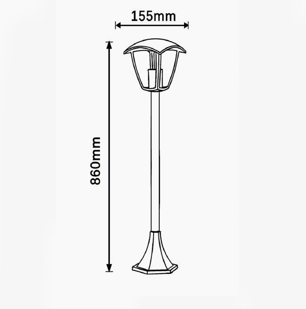 Lampione giardino 86 cm lanterna con attacco E27 grigio e bianco IP44 - ambraled