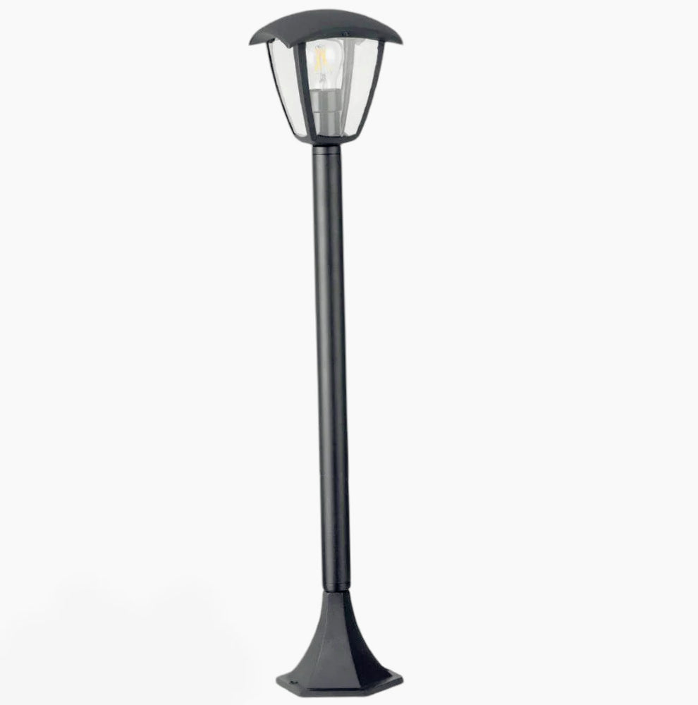 Lampione giardino 86 cm lanterna con attacco E27 grigio e bianco IP44 - ambraled