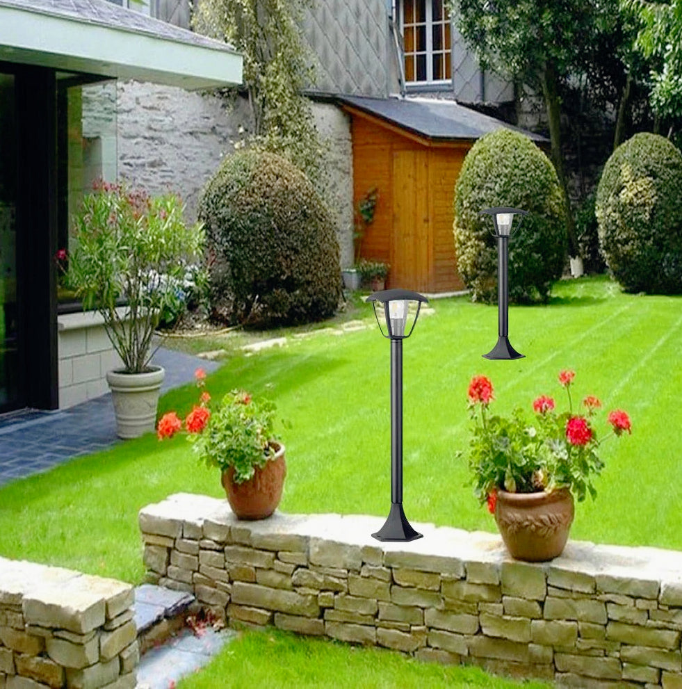 Lampione giardino 86 cm lanterna con attacco E27 grigio e bianco IP44 - ambraled