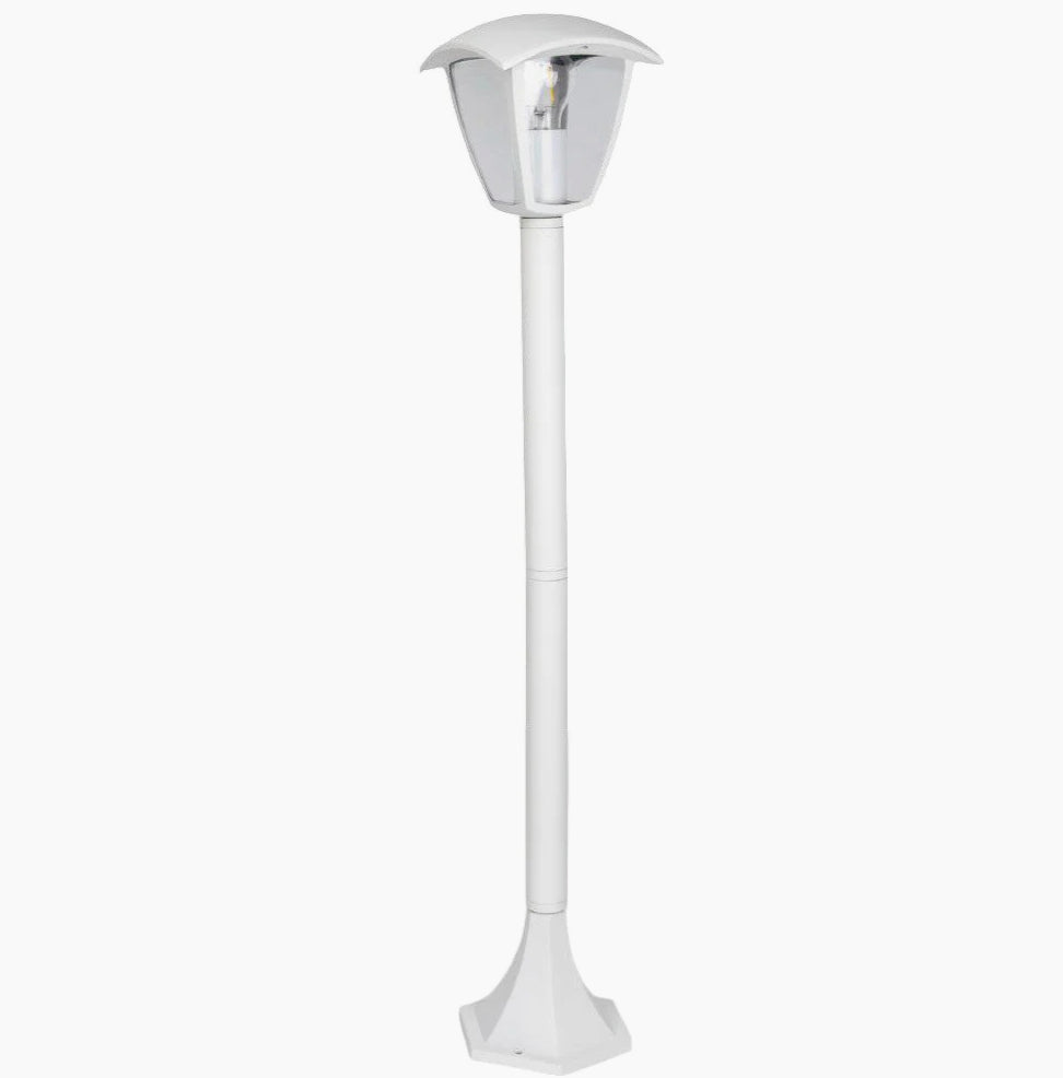 Lampione giardino 86 cm lanterna con attacco E27 grigio e bianco IP44 - ambraled