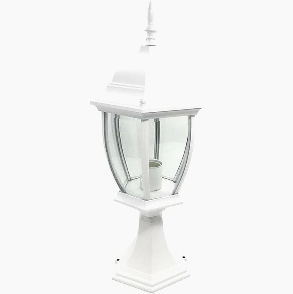 Lampione giardino da terra – Lanterna alluminio/vetro E27 - ambraled
