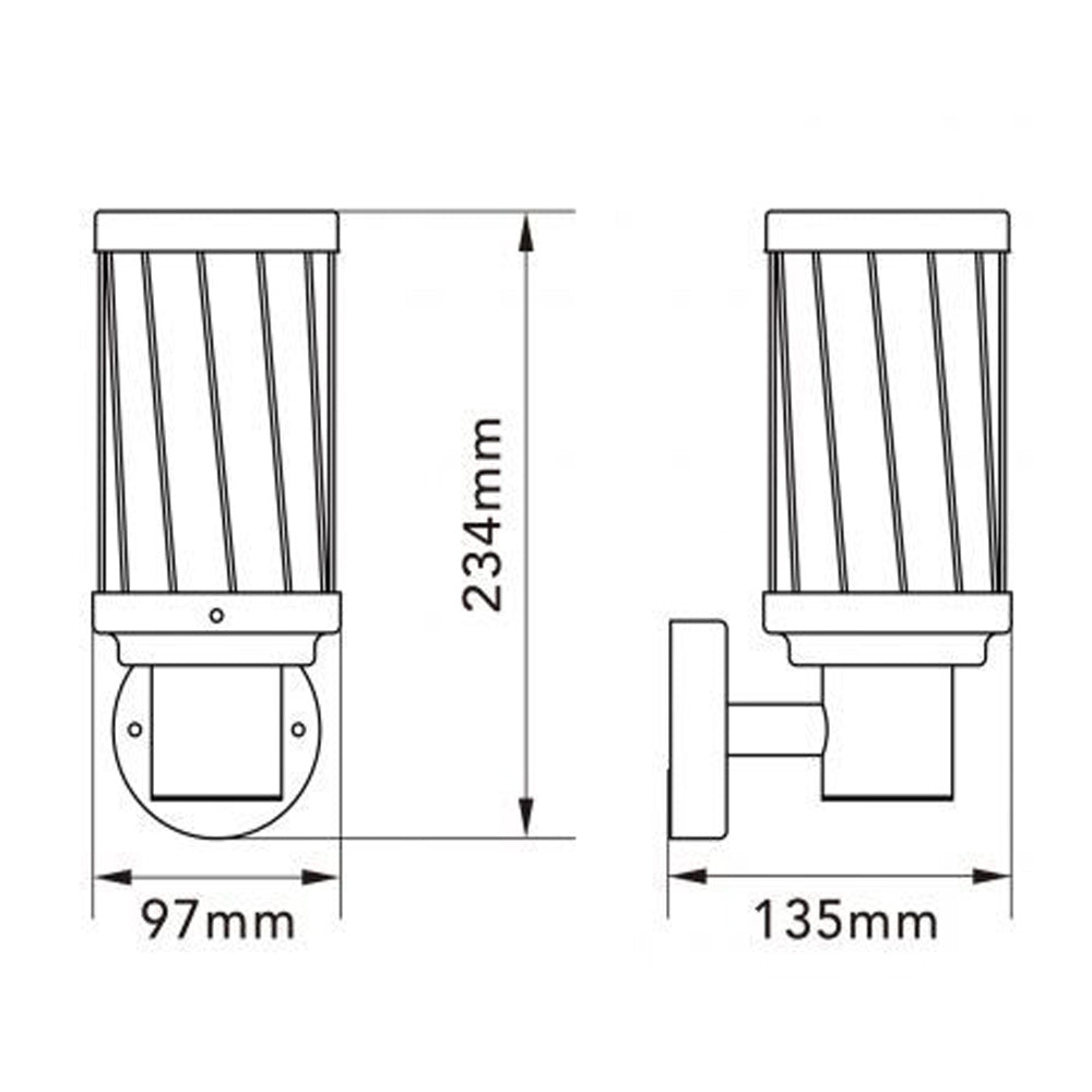 Applique da parete lanterna moderna ruggine attacco E27 IP54