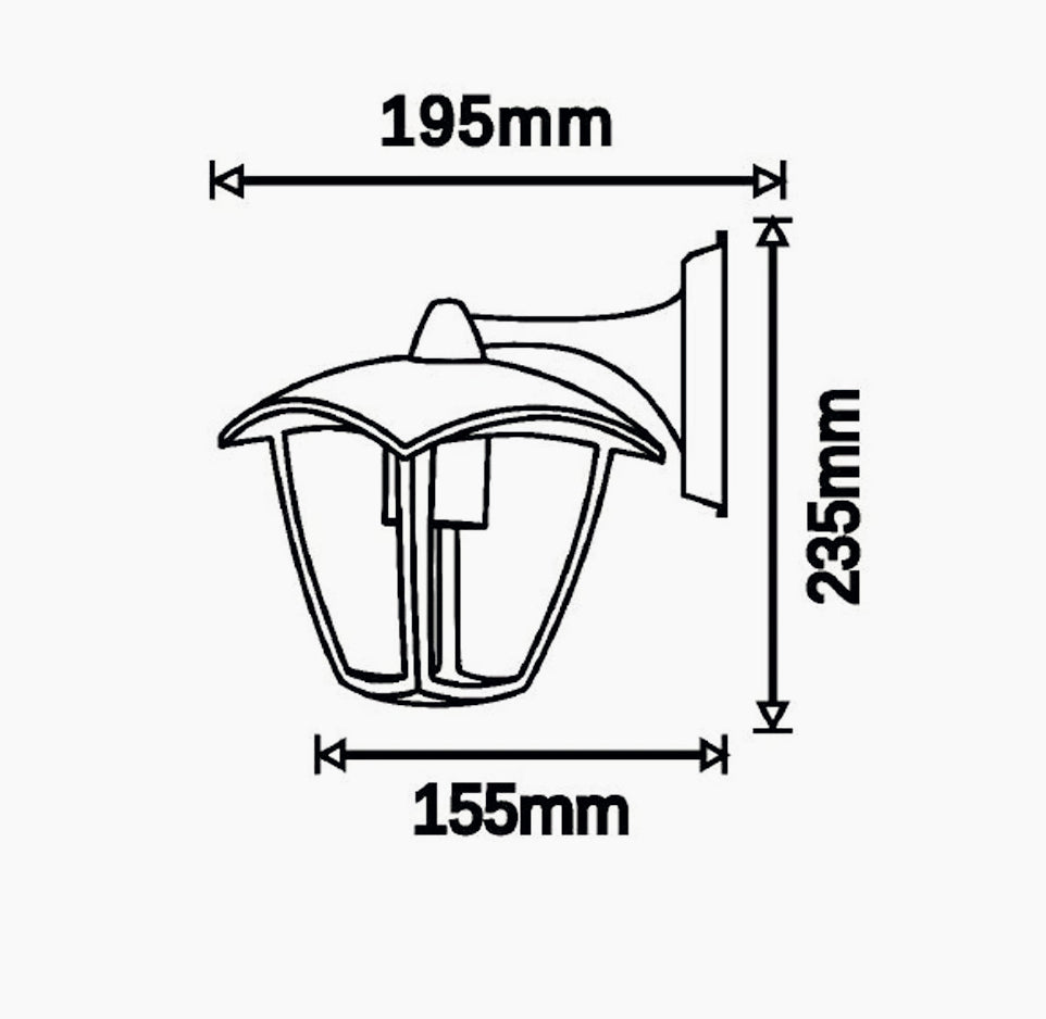 Applique lanterna murale per giardino grigio e bianco E27 – Protezione IP44 - ambraled