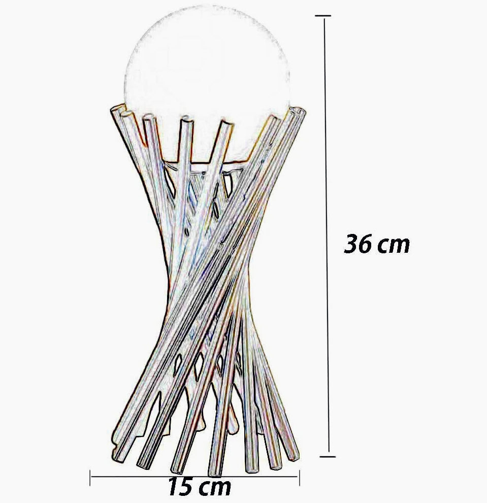 Lampada da tavolo tubolare in metallo bronzo – Con sfera opaca e lampadina G9 - ambraled