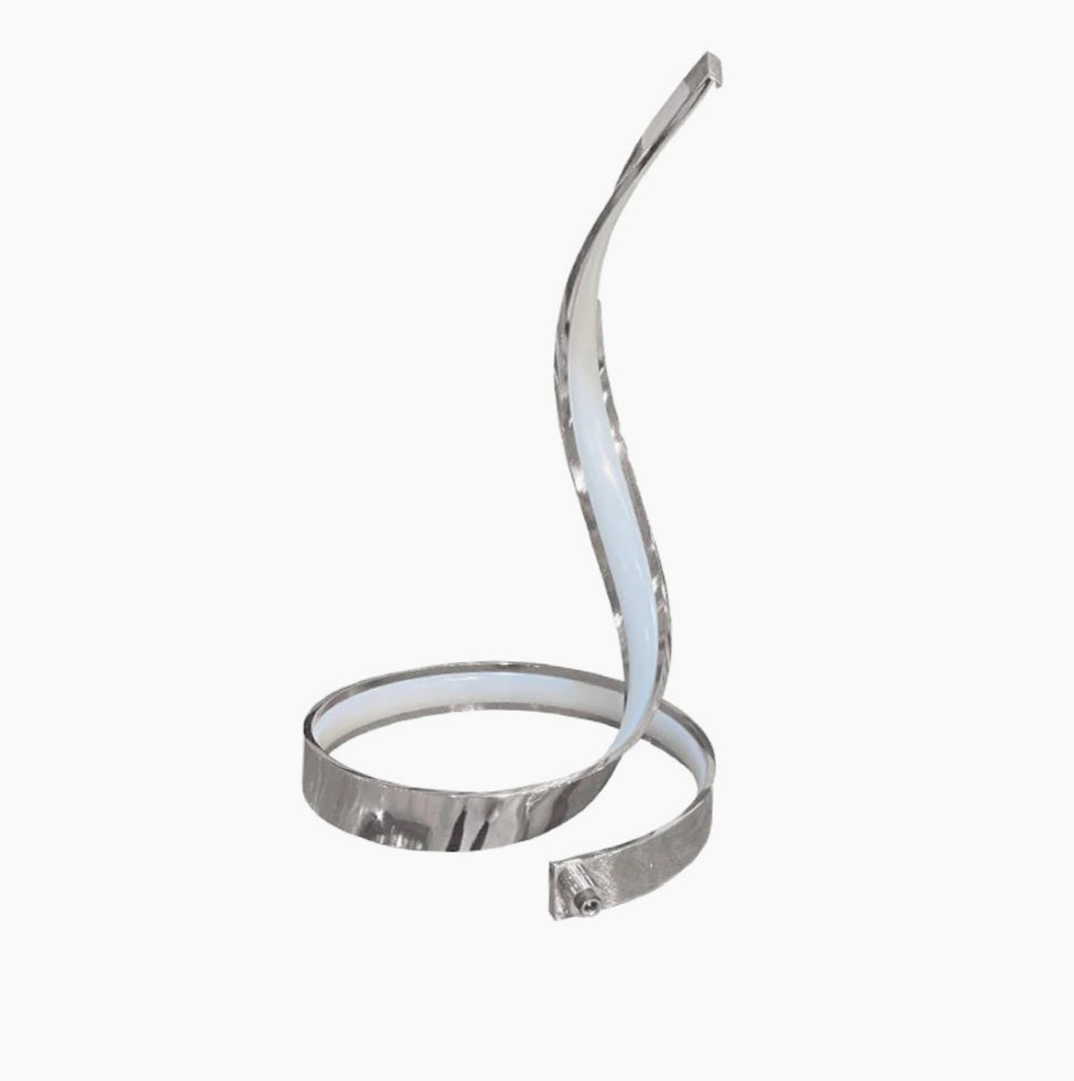 Lume da comodino LED – a spirale curva 12W argento - ambraled