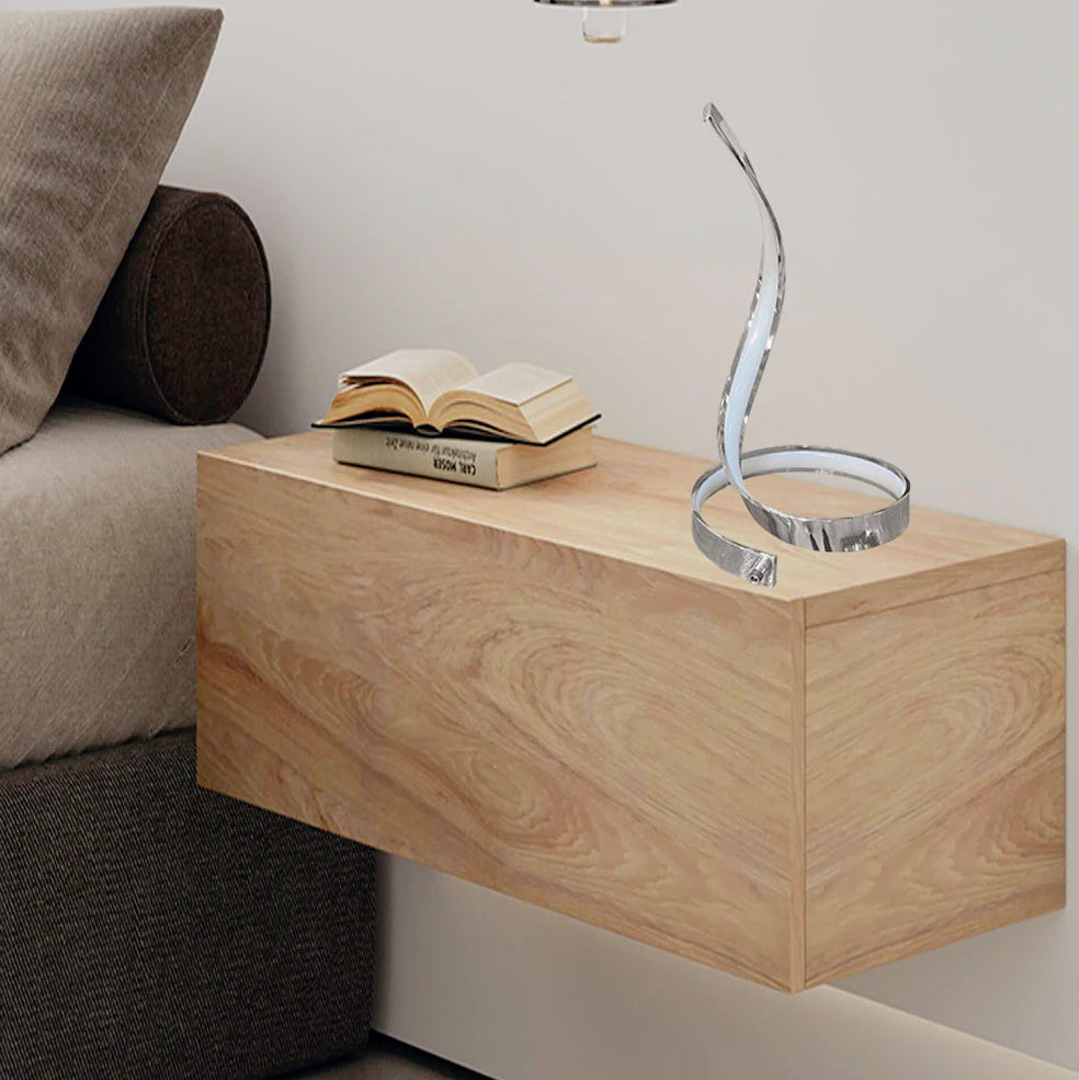 Lume da comodino LED – a spirale curva 12W argento - ambraled