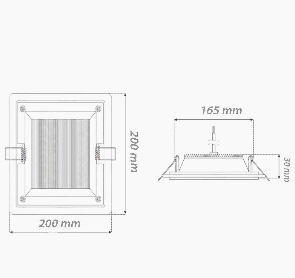 Pannello LED slim 18W – incasso vetro CCT tecnologia - ambraled