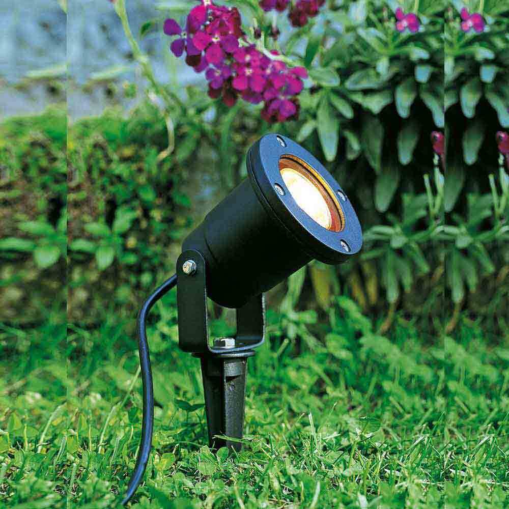 Faretto esterno LED – picchetto/staffa a parete GU10 IP57 - ambraled