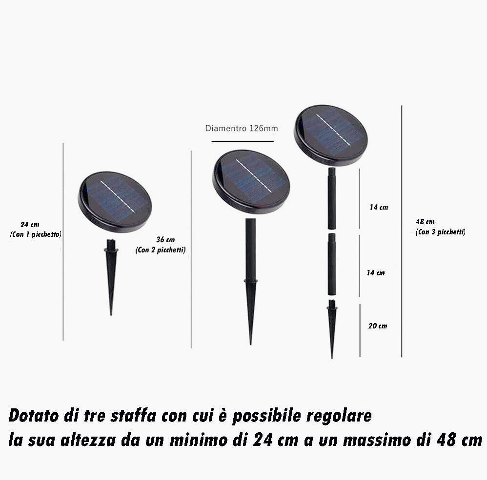 Faretto solare LED picchetto – CCT + RGB 3 colori IP65 - ambraled