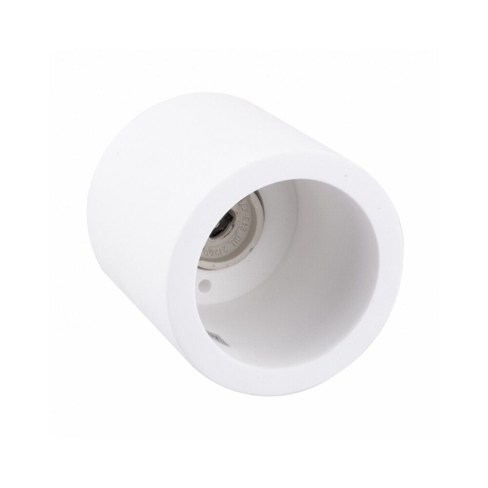 Applique soffitto in gesso verniciabile – Forma cilindrica o cubica, supporto GU10, misure 14x7 cm - ambraled